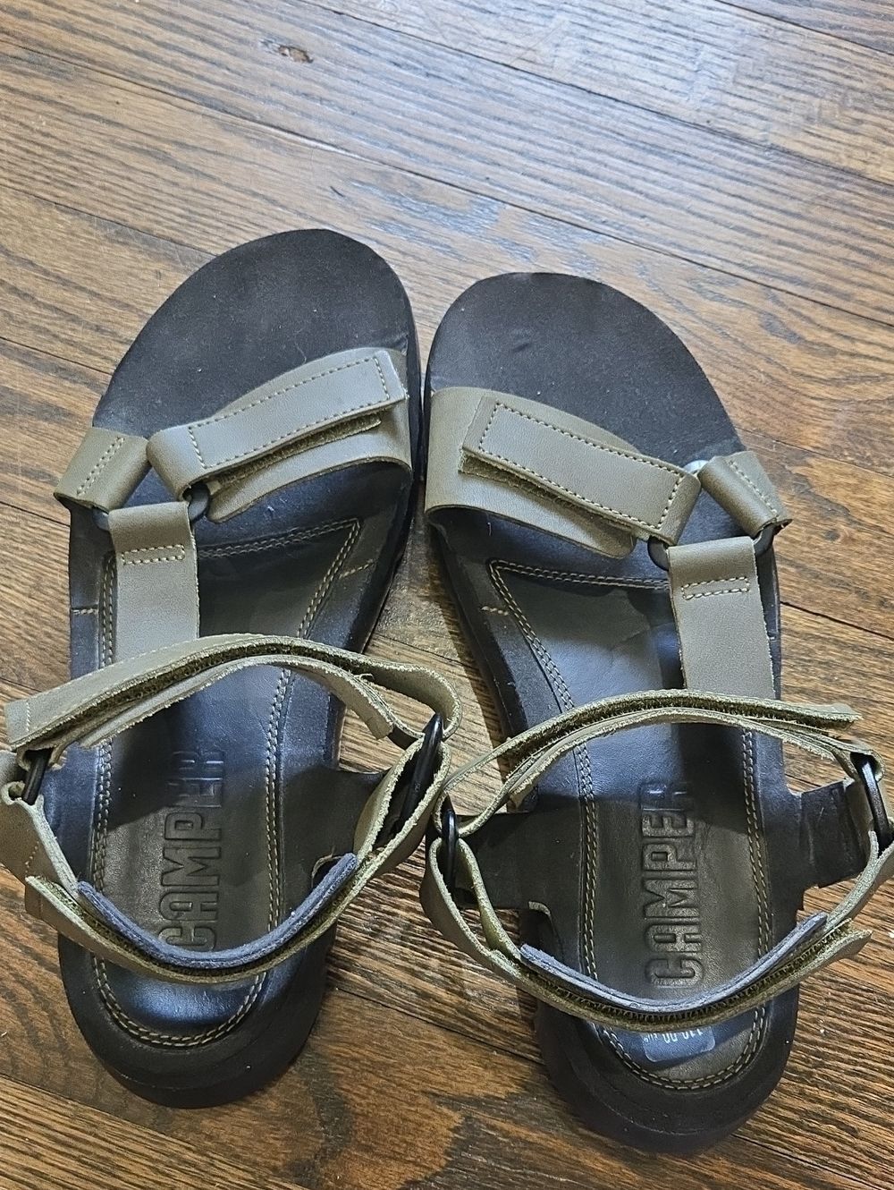 Camper Oruga Olive Green leather Sport Sandals Men EU 44 - Picture 6 of 14